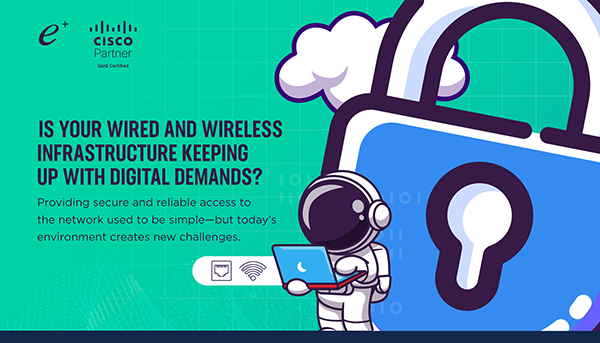 Secure Access Solutions Infographic thumbnail showing showing company logo, title and a spaceman with a laptop and a lock