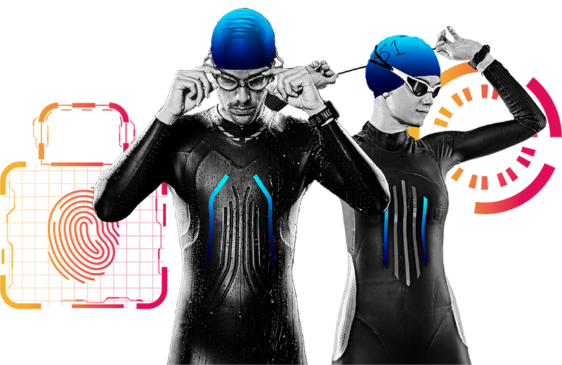 ePlus Race to the Future - Data Protection - two swimmers